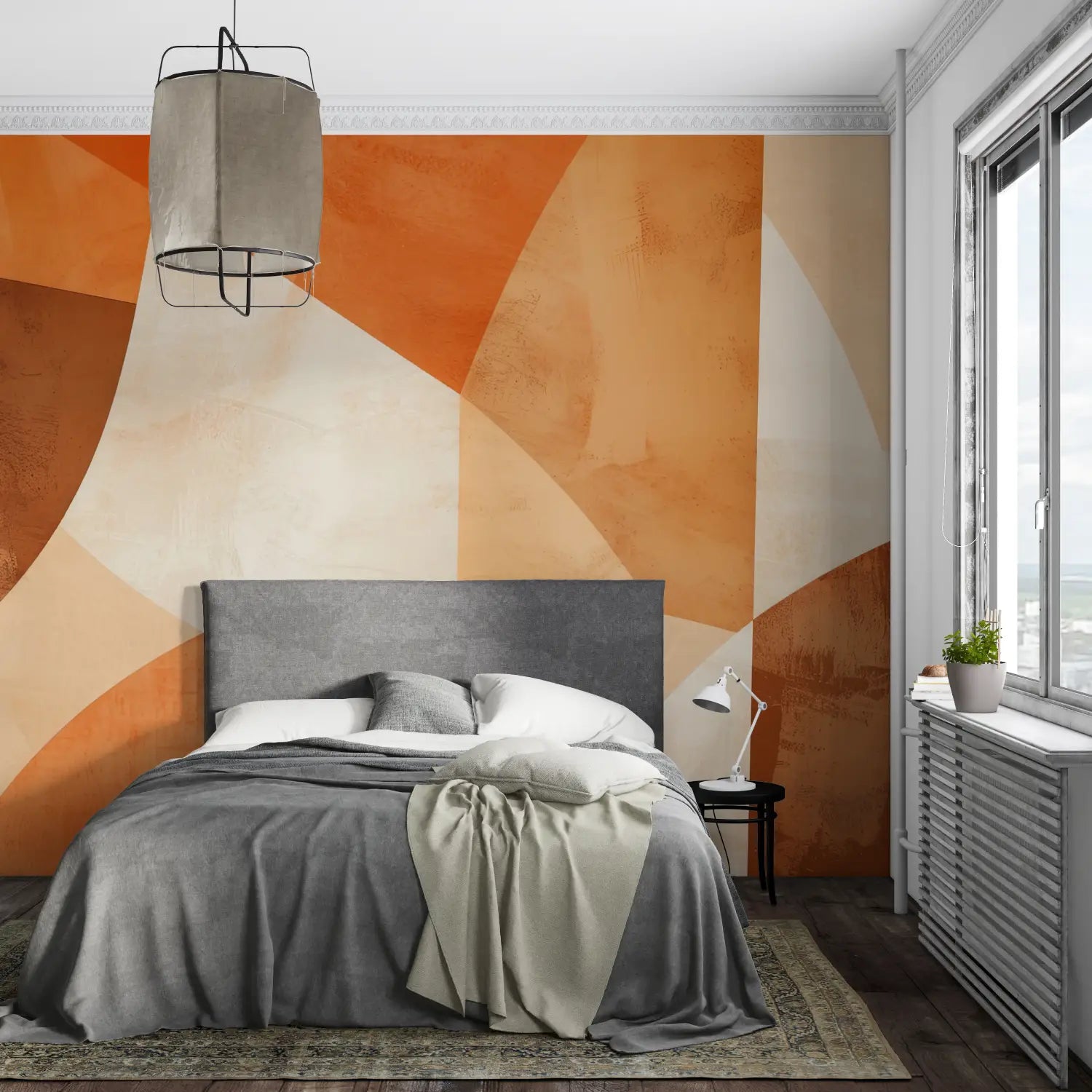 Orange Geometric Pattern Wallpaper - Second Image