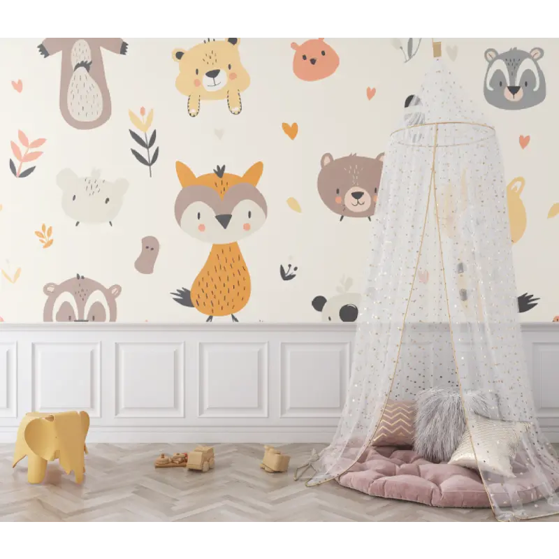 Papier peint Motifs animaux mignons - Second Image