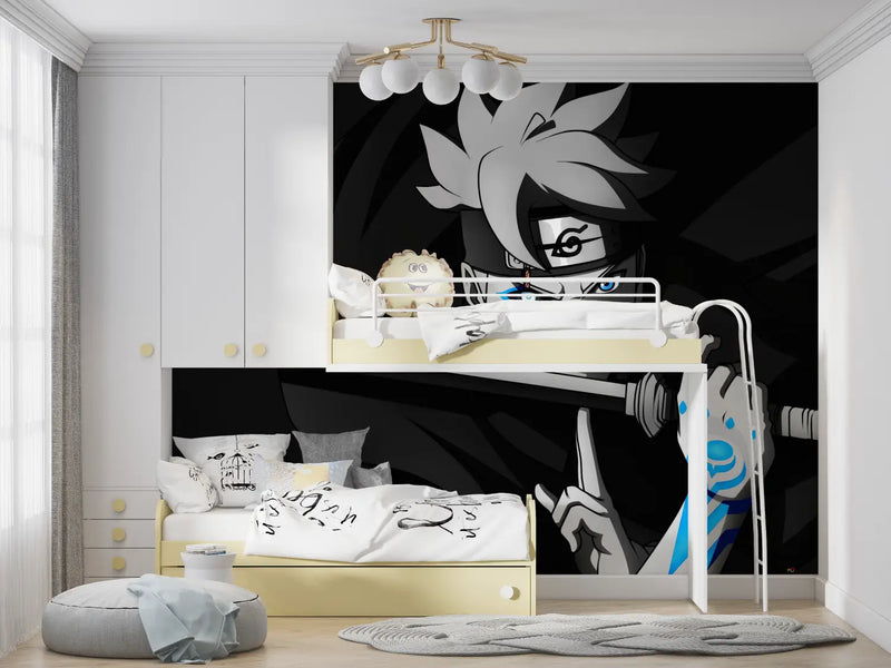 Papier Peint Naruto Bleu et Noir - tapisseries murale