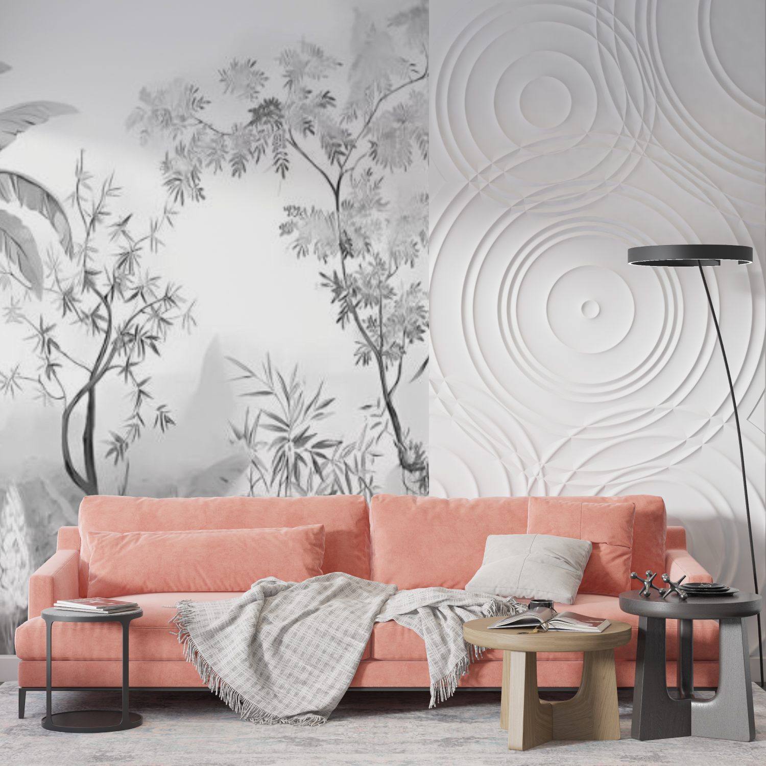 Zwart-wit junglebehang