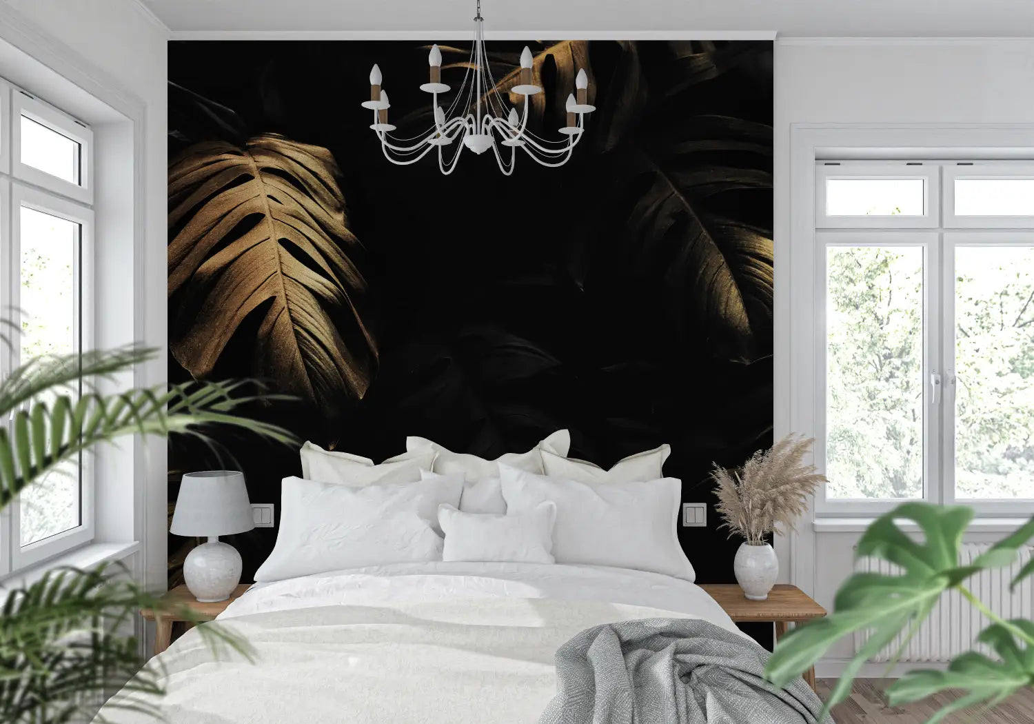 Trendy zwart en goud behang - Second Image