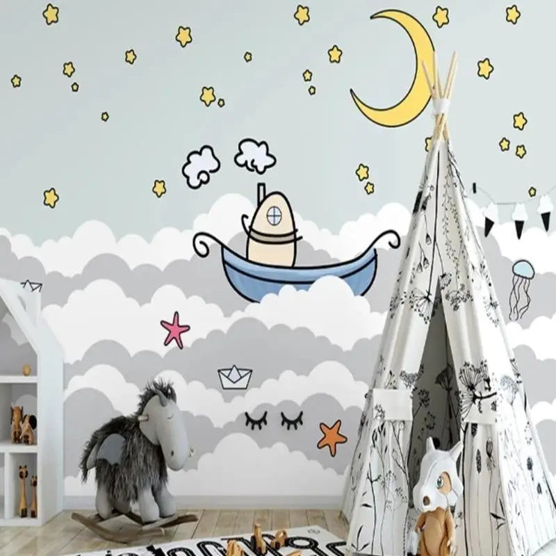 Cloud Wallpaper Baby Room - Second Image