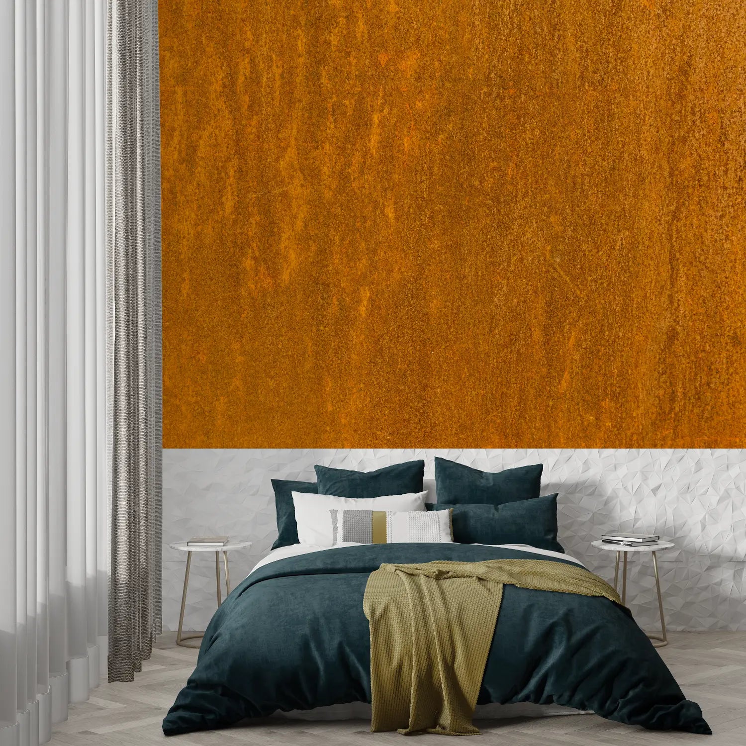 Papier Peint Ocre Foncé Orange - francais