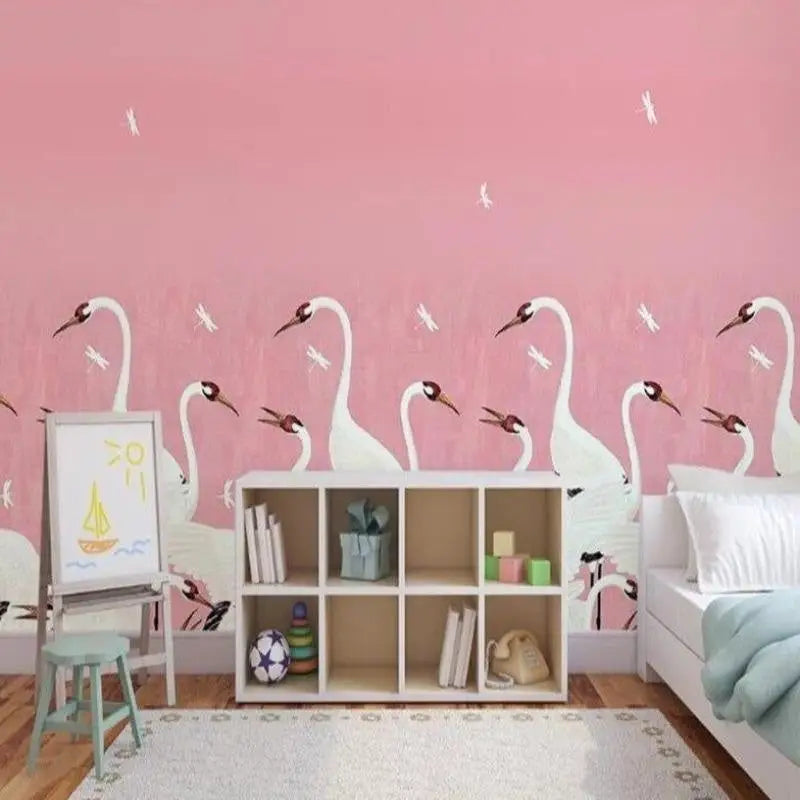 Papier Peint Oiseaux Rose