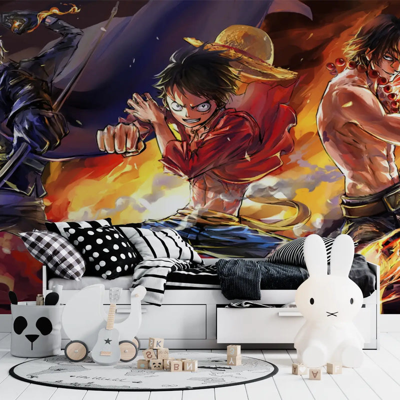 Papier Peint One Piece Luffy En Feu - pano anime