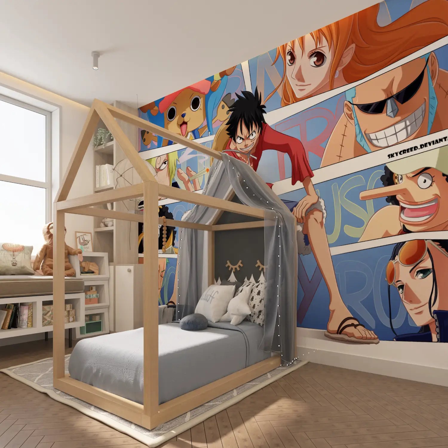 Papier Peint One Piece Mural - chambre spiderman