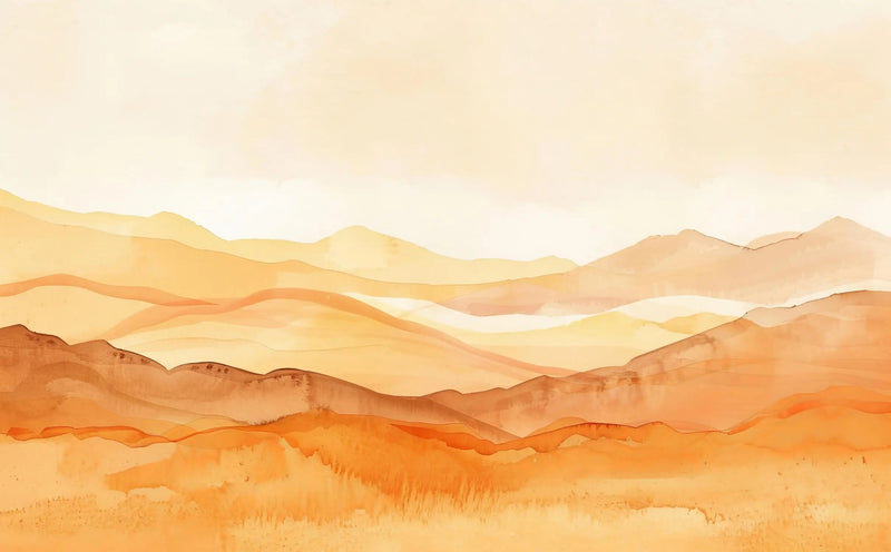 Papier Peint Orange Montagnes