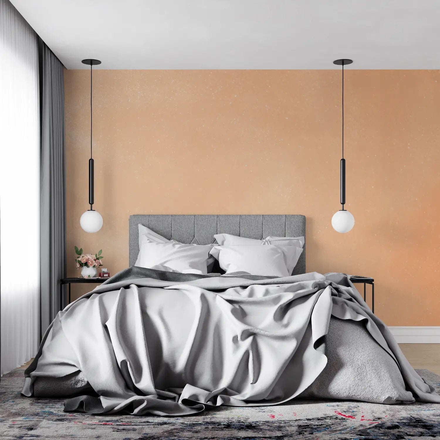 Papier Peint Orange Pastel - tendance mur