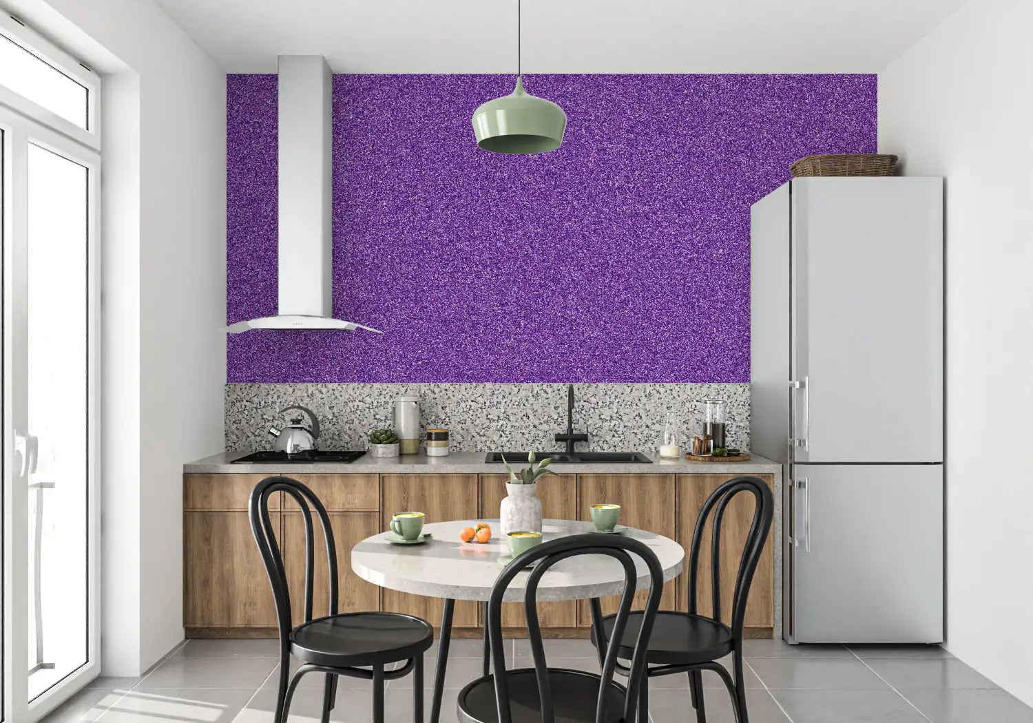 Paars glitterbehang - Second Image