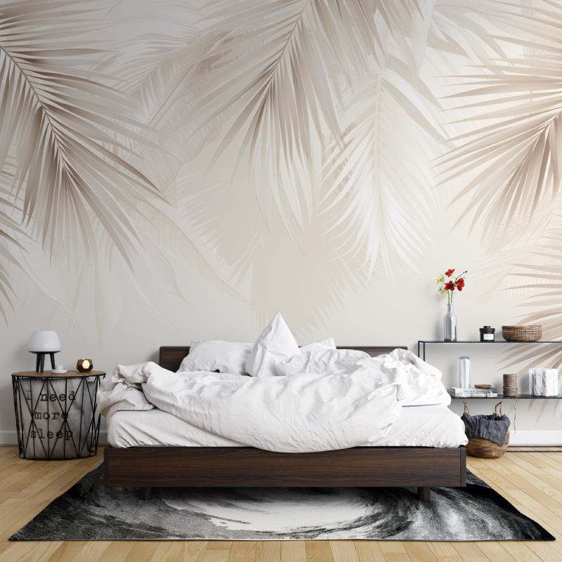 Papier Peint Palmier Beige