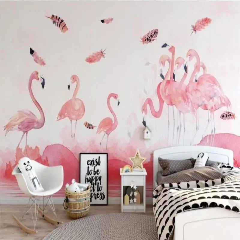 Papier Peint Panoramique Flamant Rose