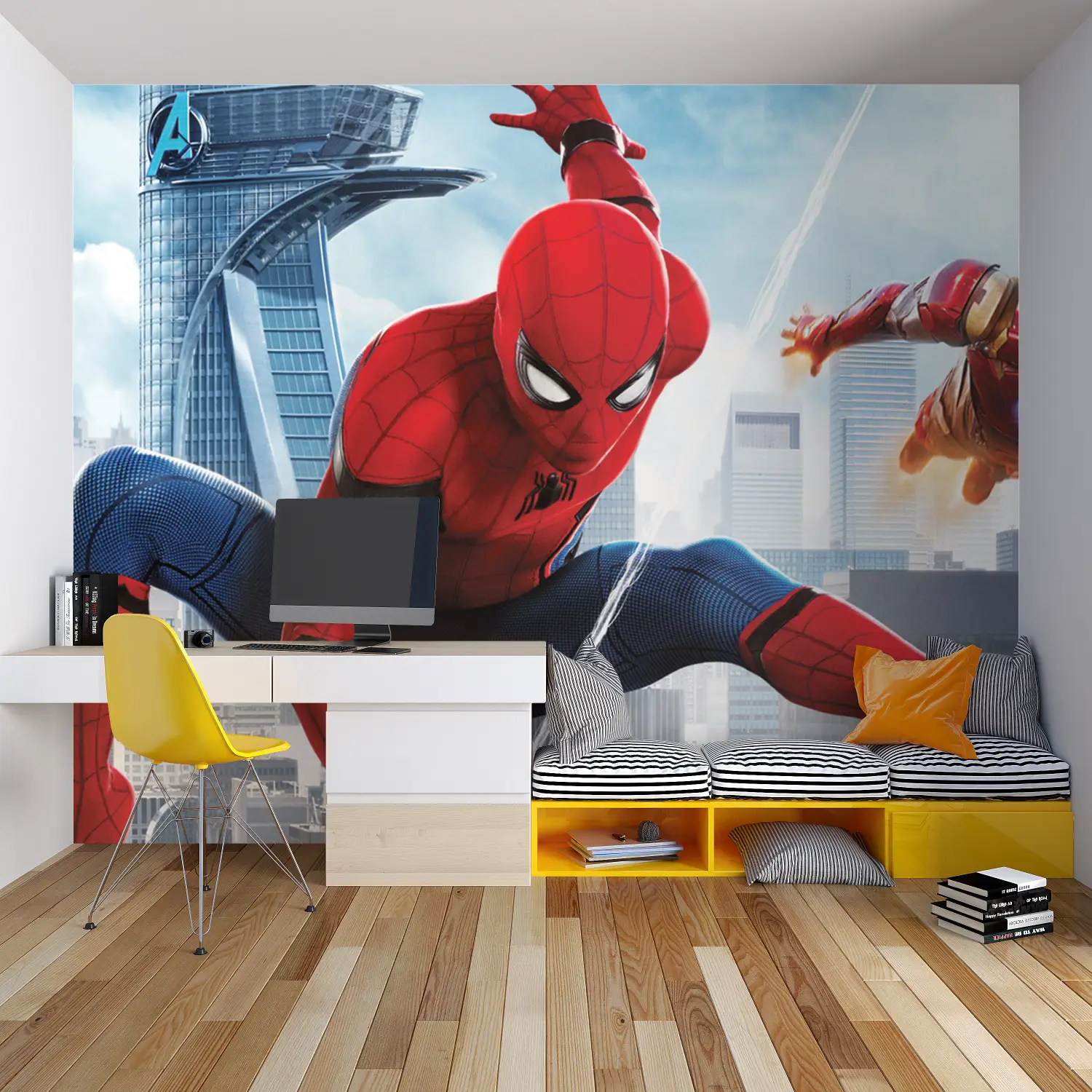 Papier Peint Spiderman Ironman - tapisserie spiderman