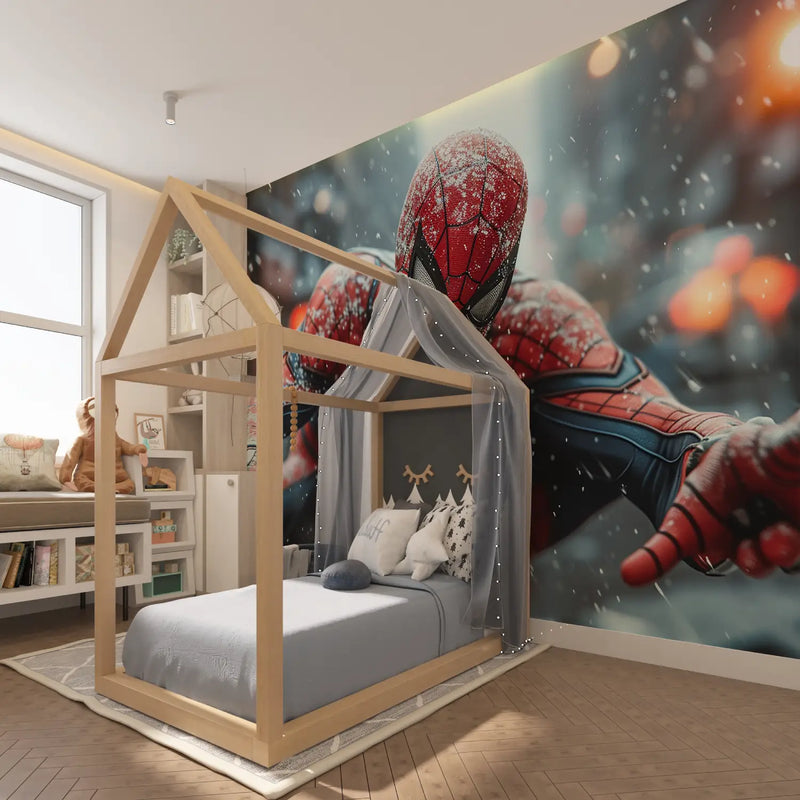 Papier Peint Spiderman Neige - tapisserie spiderman