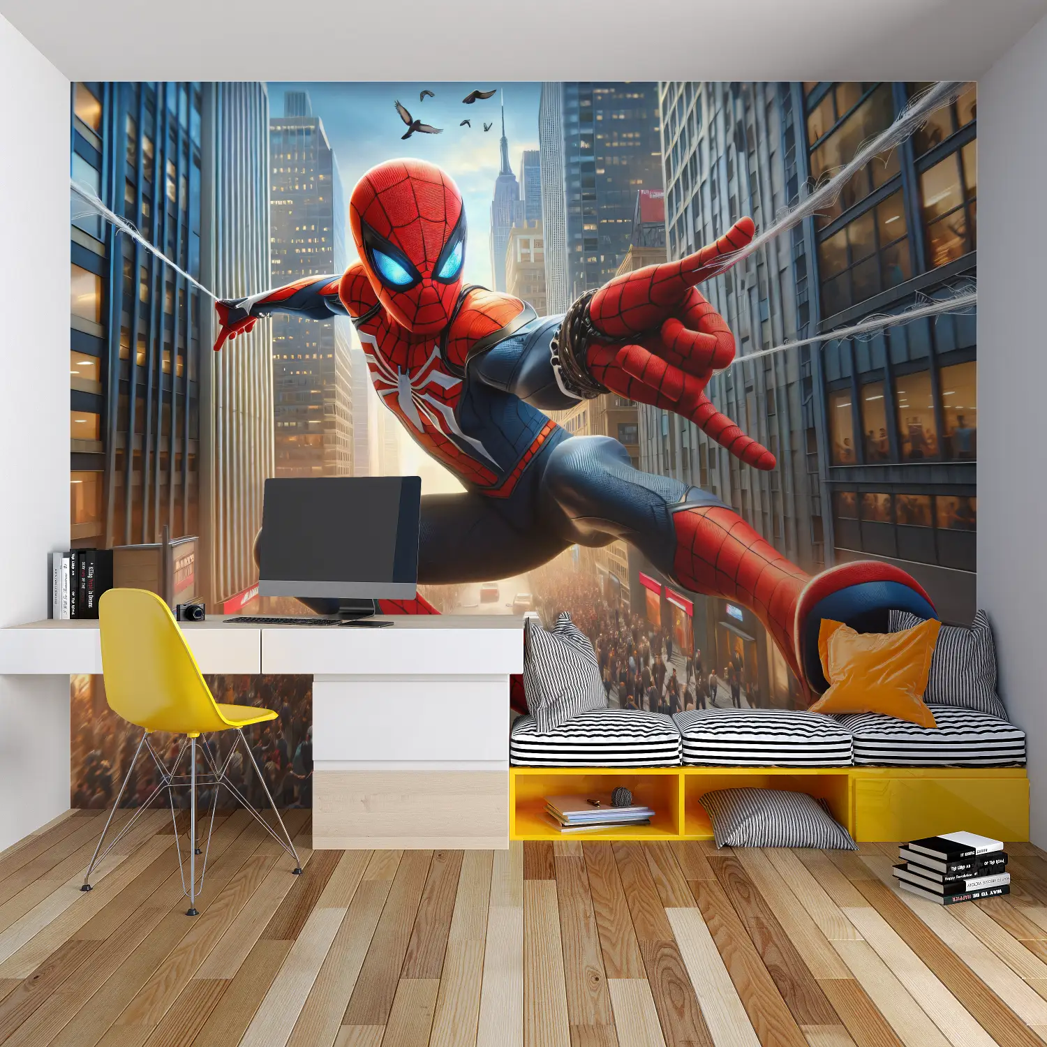 Papier Peint Spiderman New York - chambre spiderman