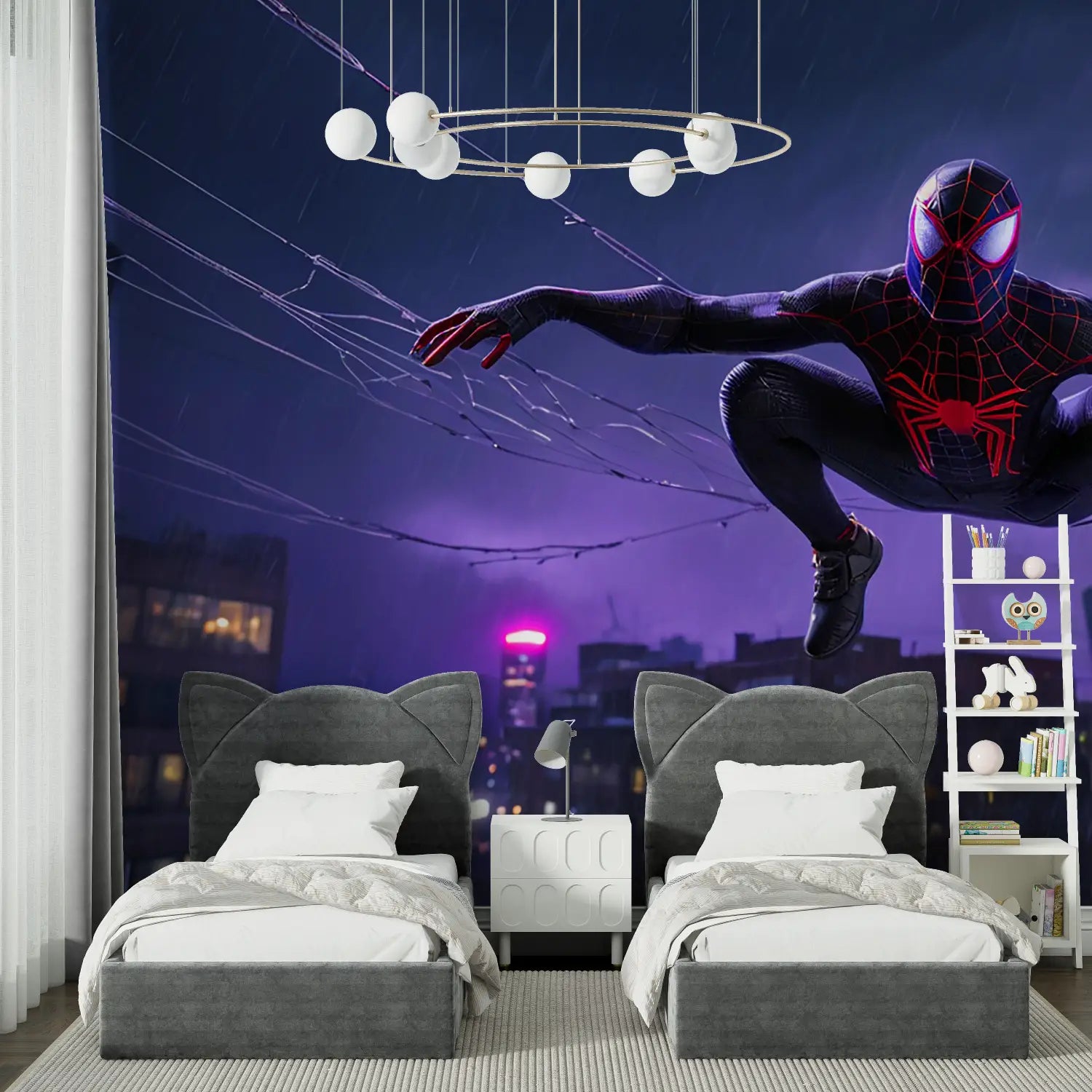 Spiderman Night Rain Wallpaper - Second Image