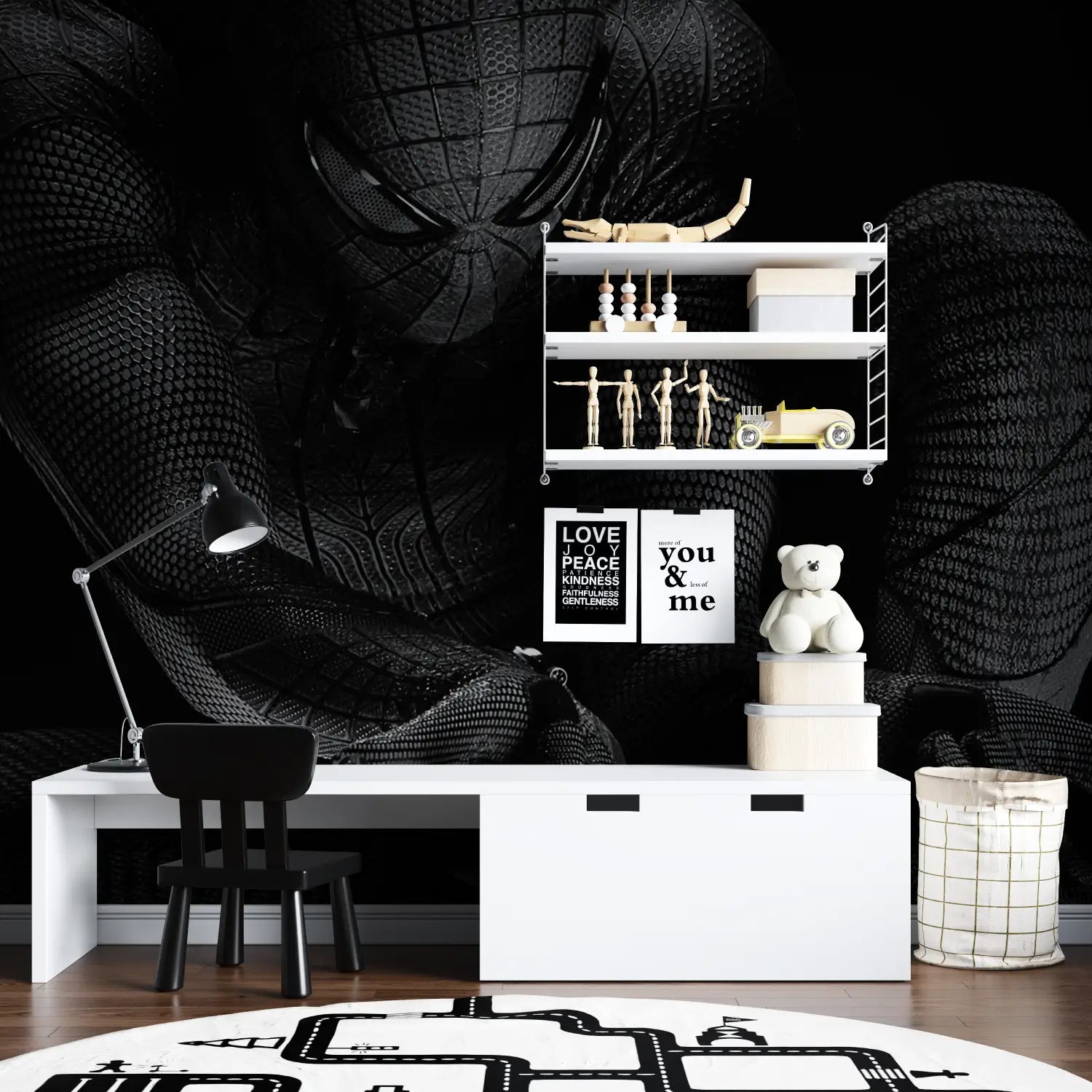 Schwarze Spiderman-Designtapete - Second Image