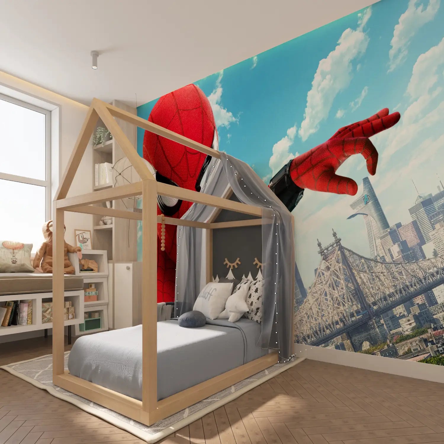 Spiderman Trompe l'Oeil 3D-Hintergrundbild - Second Image