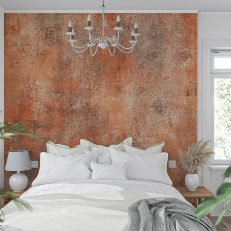 Papier peint terracotta texture lin tendance mur