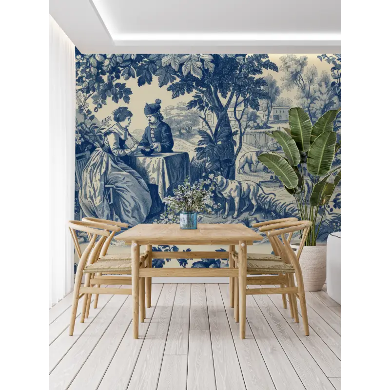 Antiek Toile De Jouy-behang - Second Image