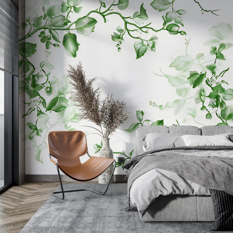 Papier Peint Vert Nature - mur cuisine