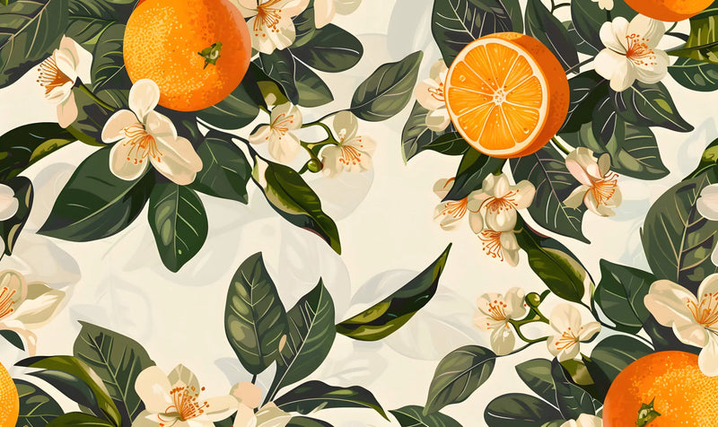 Papier Peint Vintage Arbre Orange