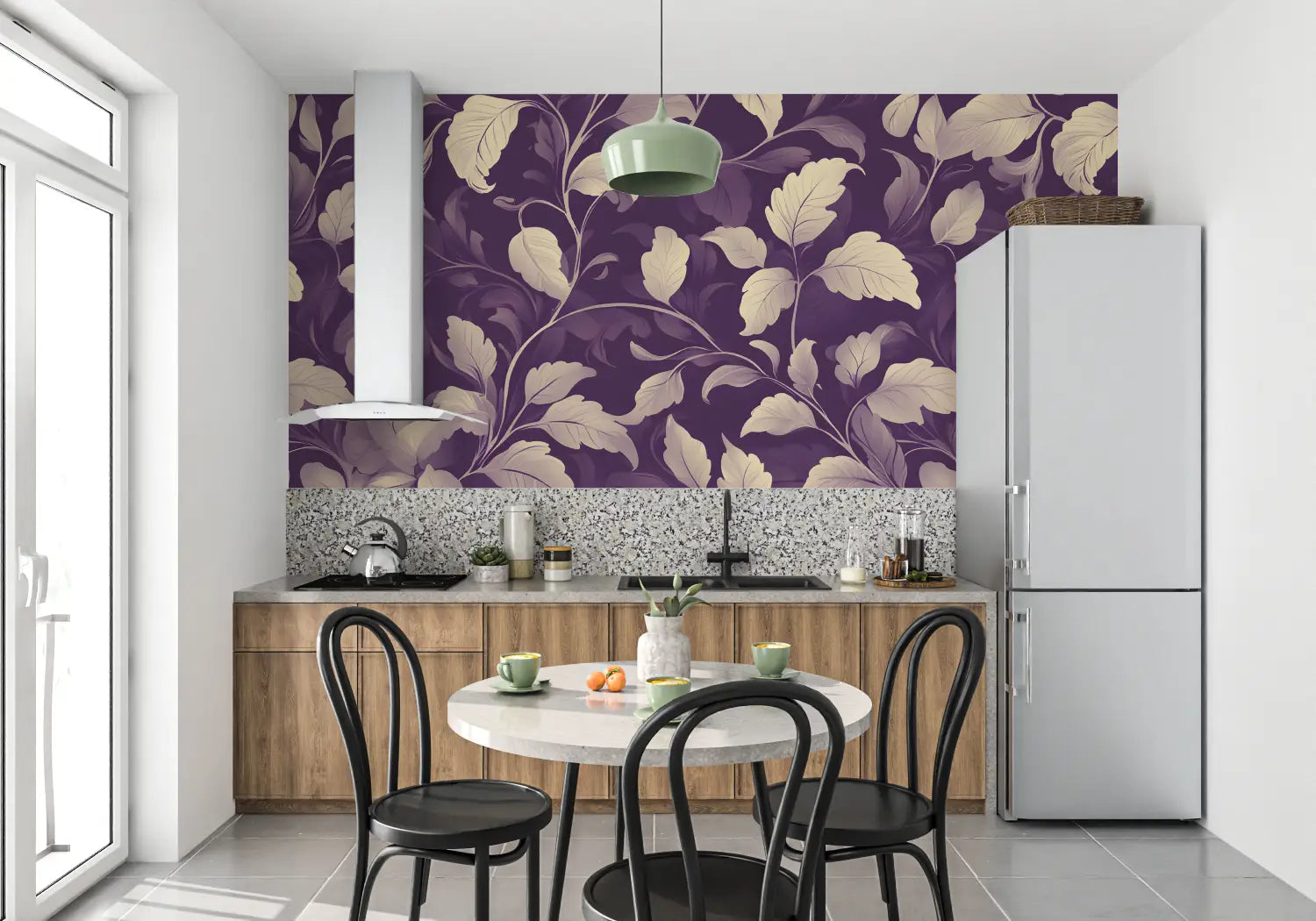 Purple Flower Pattern Wallpaper - Second Image