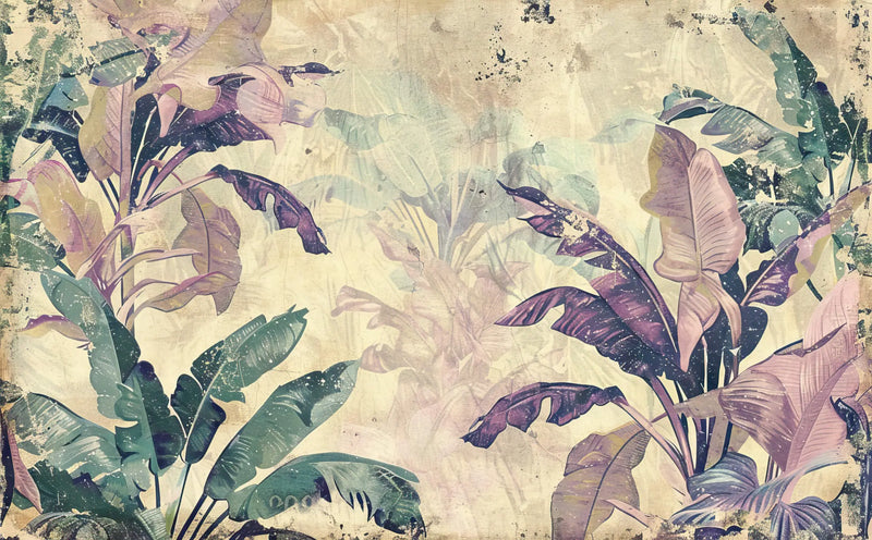 Papier Peint Violet Vintage Tropical