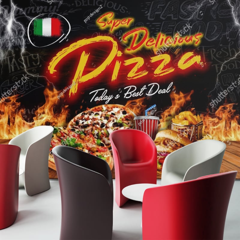 Papier Peint 3D Pizzeria